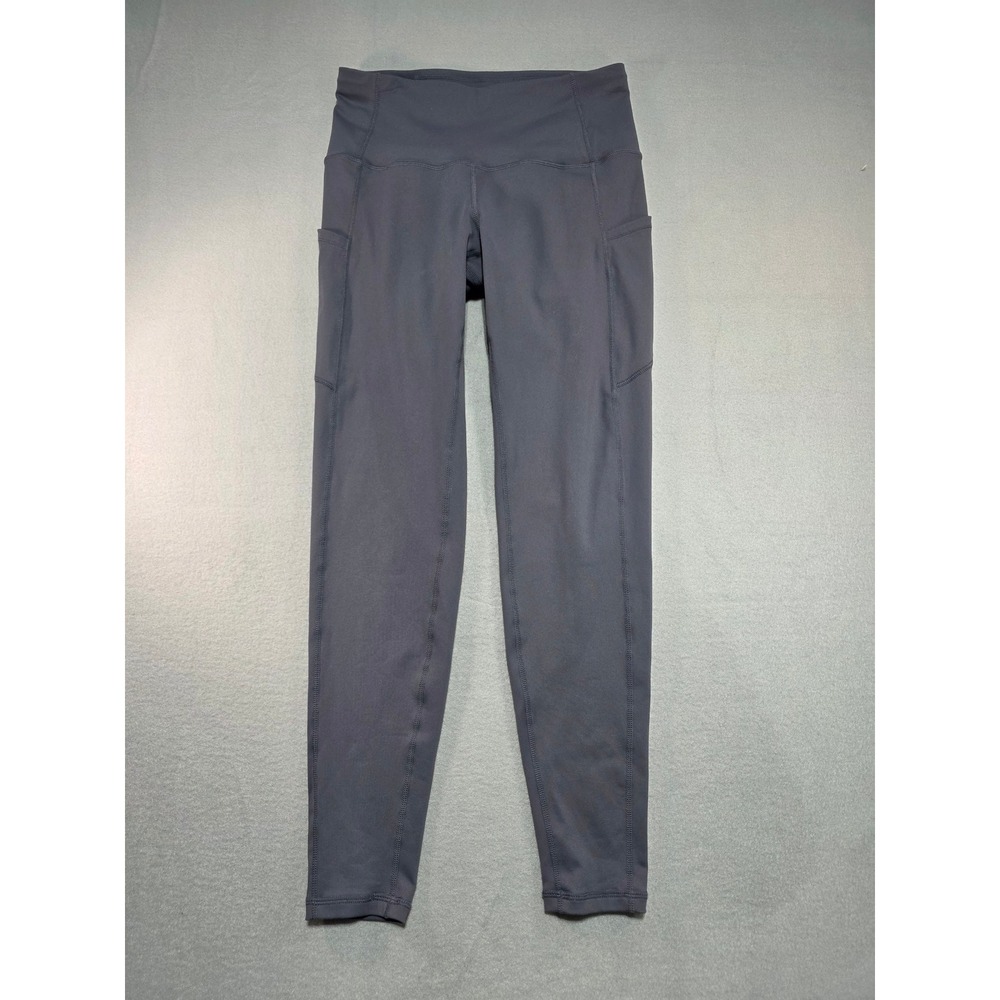 Unbranded Gray High Waisted Athletic Leggings with Side Pockets Medium